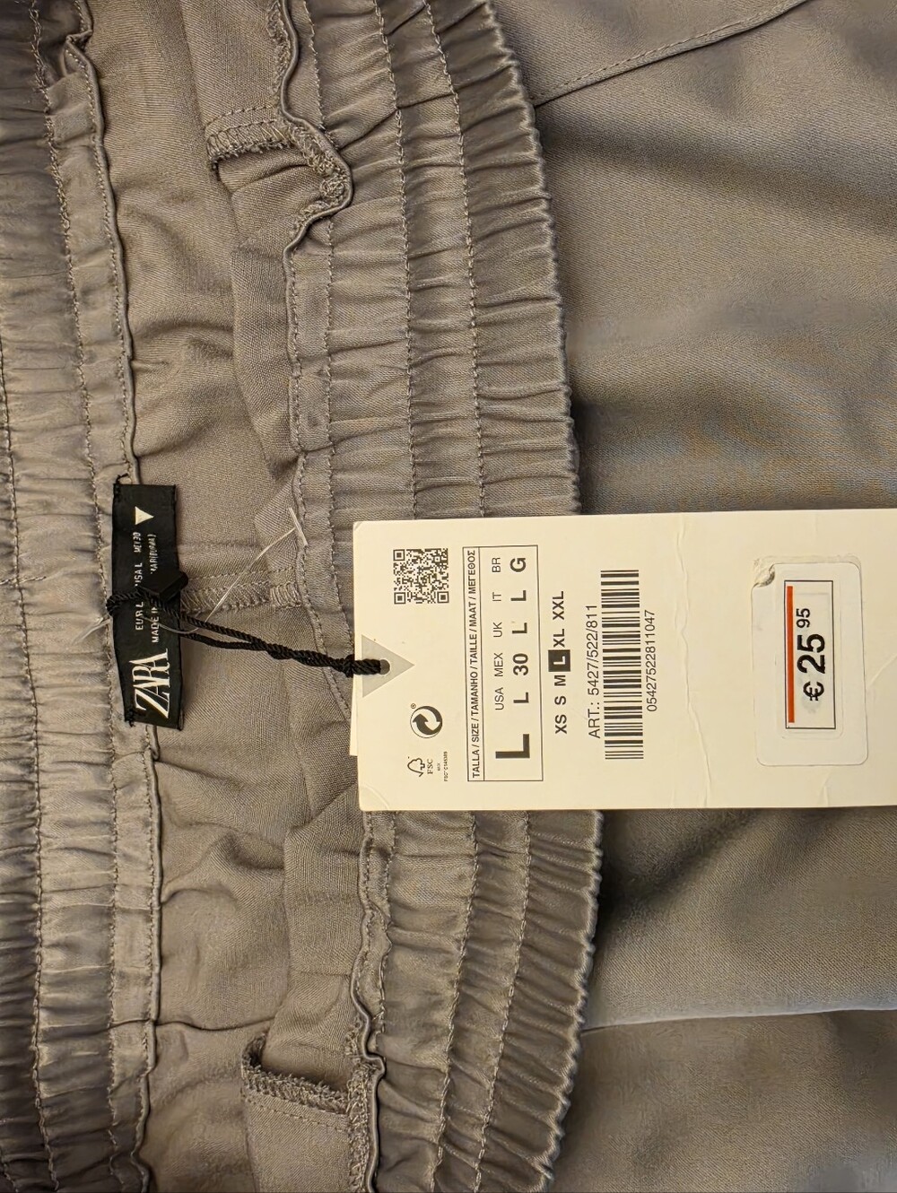 Zara Women's Wide Leg Bohemian Trousers Pants Gray Size L - Picture 4 of 7